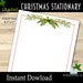 Printable Christmas Stationery Digital Download - 8.5x11 Instant ...