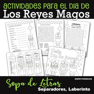 Los Tres Reyes Magos Separadores Para Colorear, Marcadores de Libro, Actividades para Ninos,