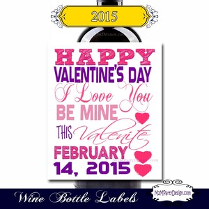 Valentines Day Wine Label,  Favor, Unique Valentines Day Gift  Wine Label - Instant Download