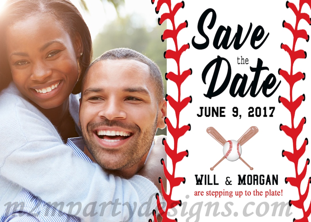 Baseball Save the Date Printable Invitations, Rehearsal Dinner
