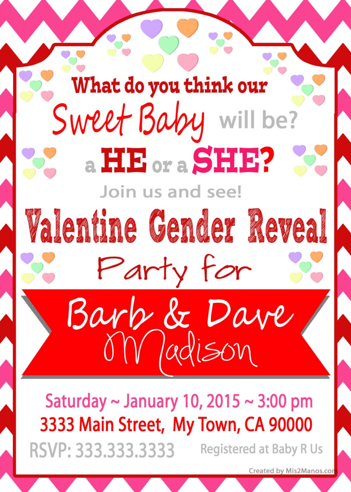 Valentine Gender Reveal Invitation Printable Sibling First Etsy