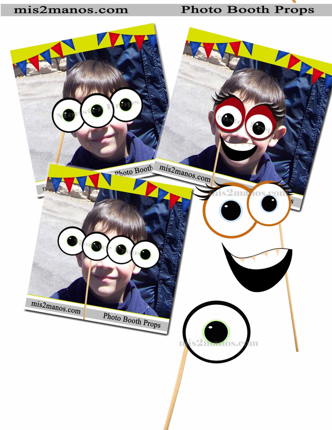 Monster Photo Booth Props SET of 10 Monster Birthday | Etsy