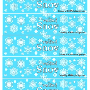 Melted Snow Water Bottle Labels Printable Instant Download Winter Party ...