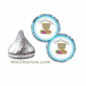 Mini pegatinas etiquetas redondas favor etiqueta primera comunión descarga instantánea imprimible SET de 120