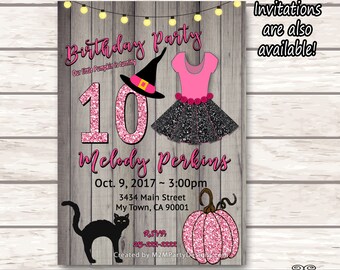 Halloween BirthdayParty Invitation, Personalized Printable PDF/JPG Printable DIY