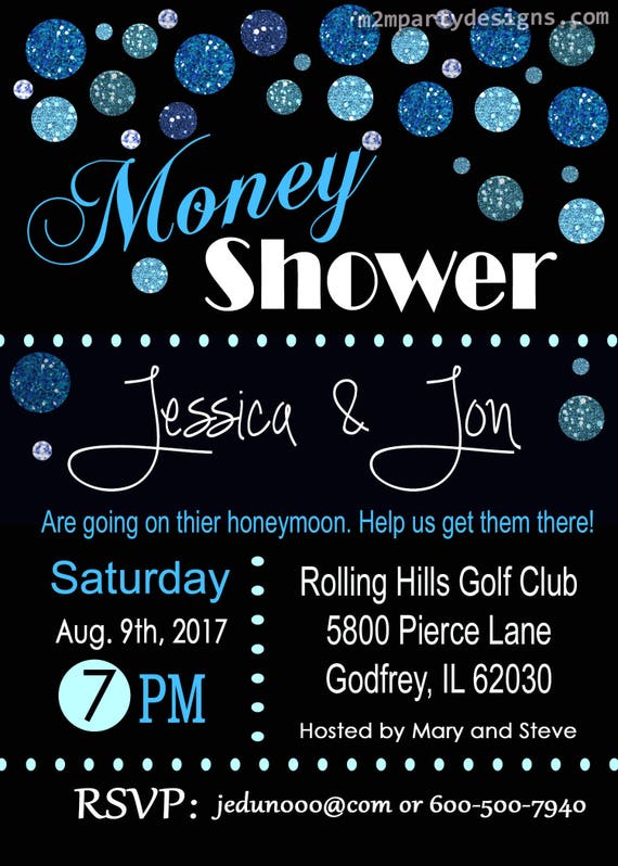 Money Shower Invitation Honeymoon Shower Bridal Shower Invitation Baby Shower Personalized Printable Shower Bridal Shower - 