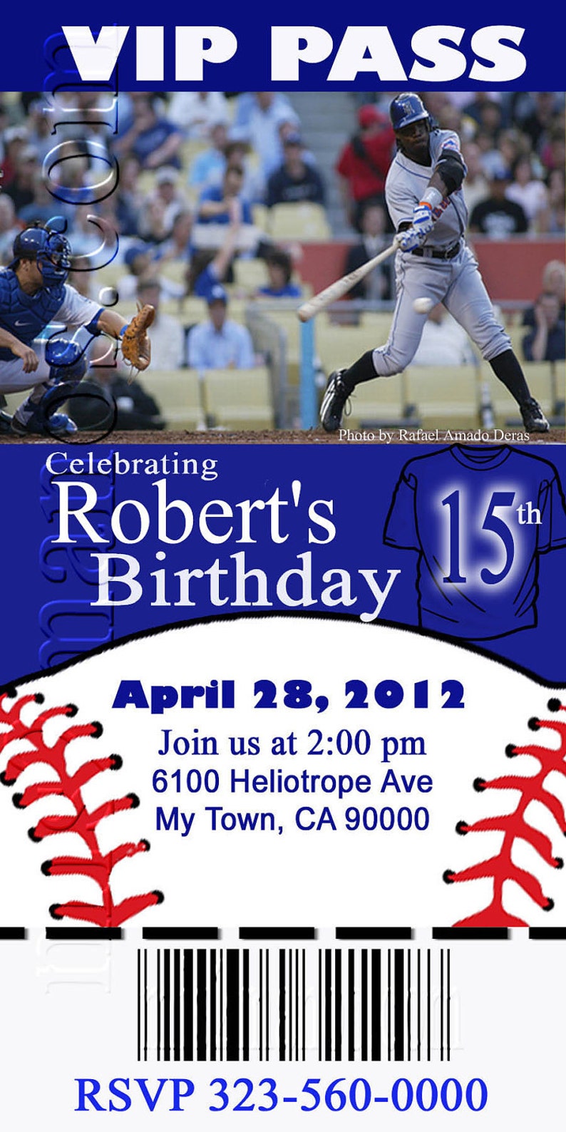 Baseball Theme Party Chalkboard Printable Ticket Invitations, DIY ...