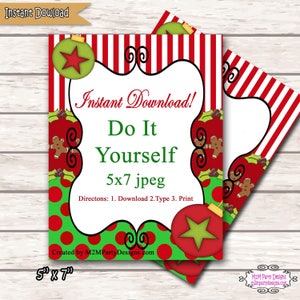 Christmas Green and Red Invite Baby Shower or Company Party  DIY Invitations Printable INSTANT DOWNLOAD