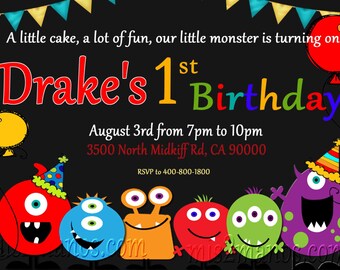 Little Monster Birthday Party Invite- DIY printable party invitation Printable Photo Prints Costume Party Invitation