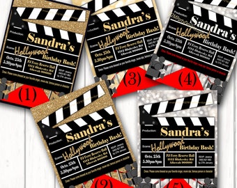 Red Carpet Movie Party Invitation Printable Invitation DIY Printable Hollywood Invite