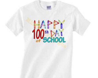 100th Day of School, Iron on Transfer, Instant Download, Digital Image. Instant Download DIY