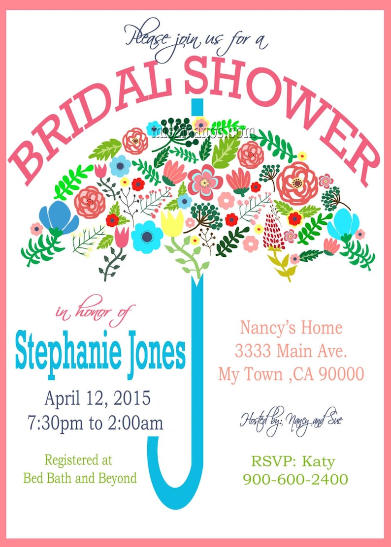 Spanish Bridal Shower Flower Invitation DIY Printable Bridal Etsy