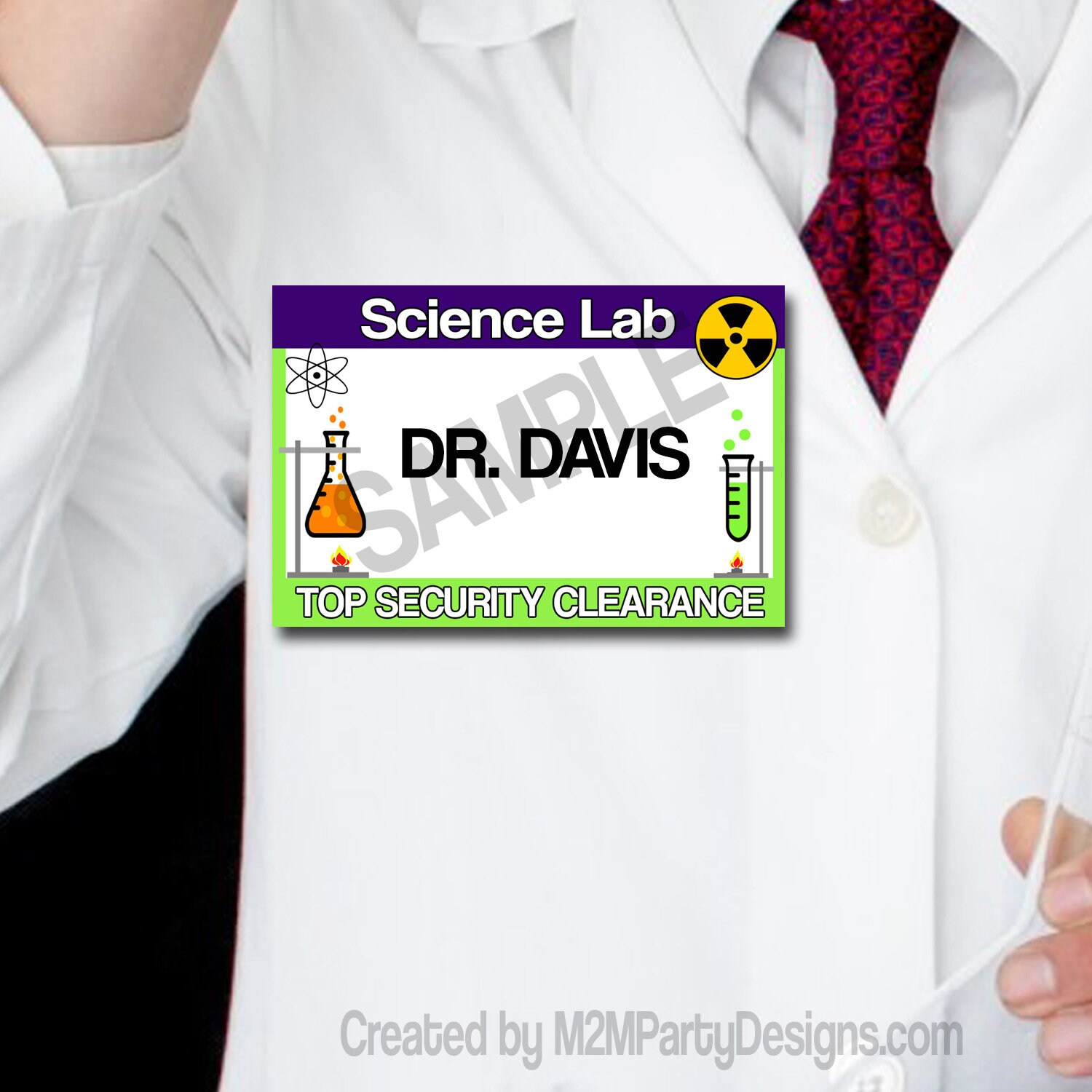 Scientist Name Tags Science Party Tags Digital Instant Etsy