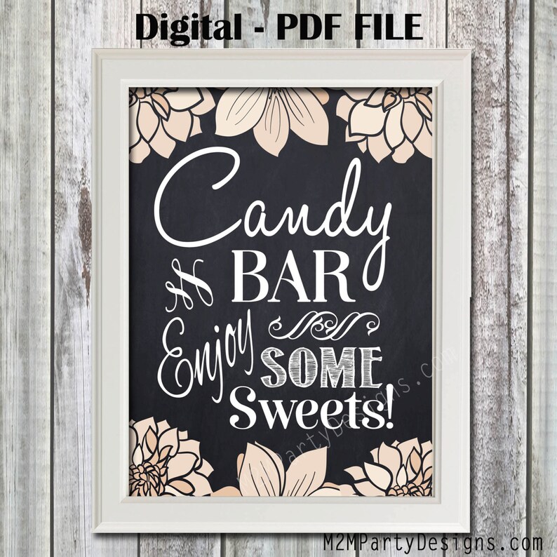 Chalkboard Candy Bar Printable Sign Chalkboard Candy Buffet Etsy