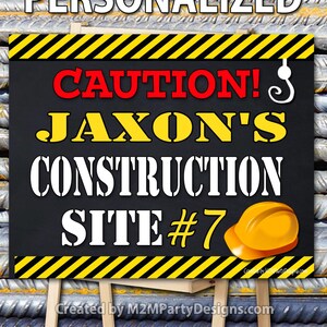 Construction Birthday Poster. Backdrop - Printable sign - DIY Print candy buffet sign, dessert table, Dumb Truck, construction site,