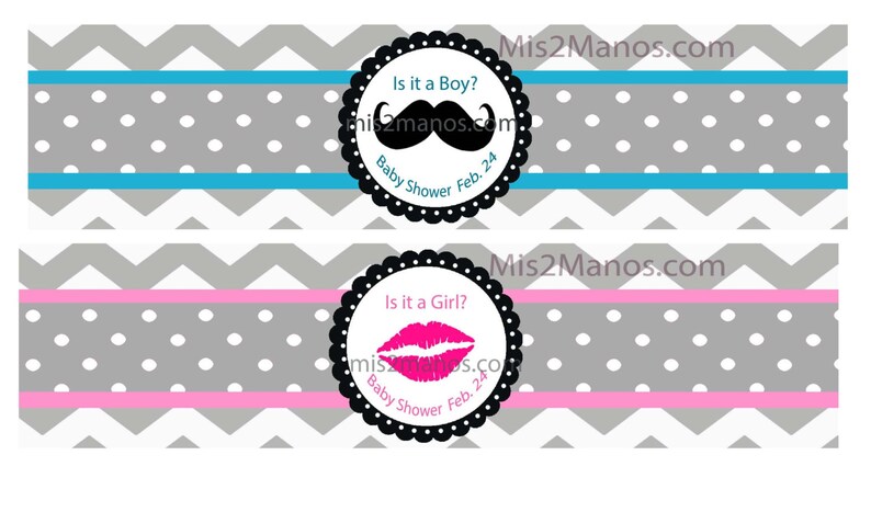 Gender Reveal Baby Shower Cupcake Toppers Digital Print at Home DIY SET of 12
