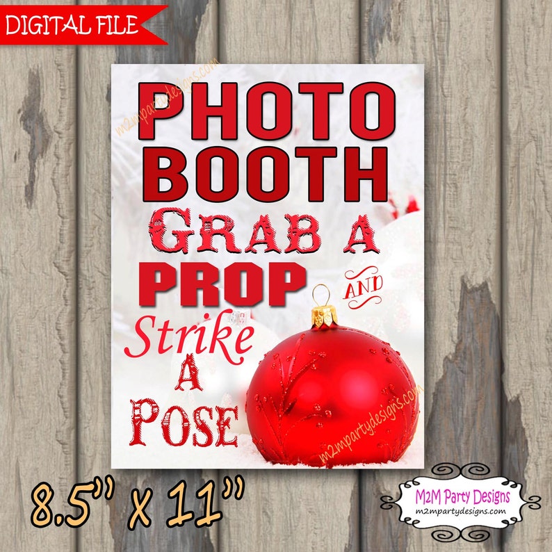 Christmas Photo Booth Sign Christmas Party Photo Booth Holiday Photo Booth Sign Christmas Photo Booth Printable DIY INSTANT DOWNLOAD image 1