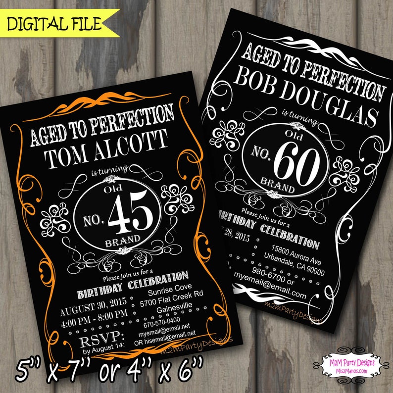 Aged to Perfection 30 40 50 60 70 80 90 Years, Adult Birthday Party, Black Printable 30th 40th 50th 60th Surprise Birthday ANY AGE image 1