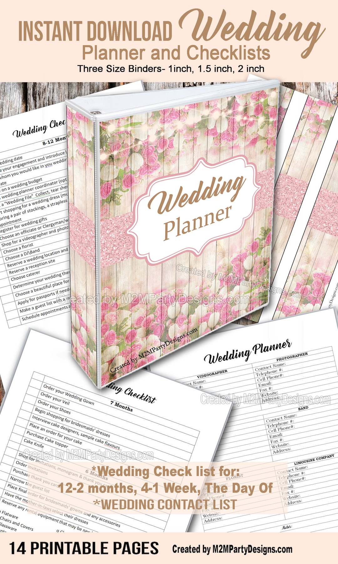 Wedding Planner, Printable Wedding Planner, Wedding Binder, DIY ...