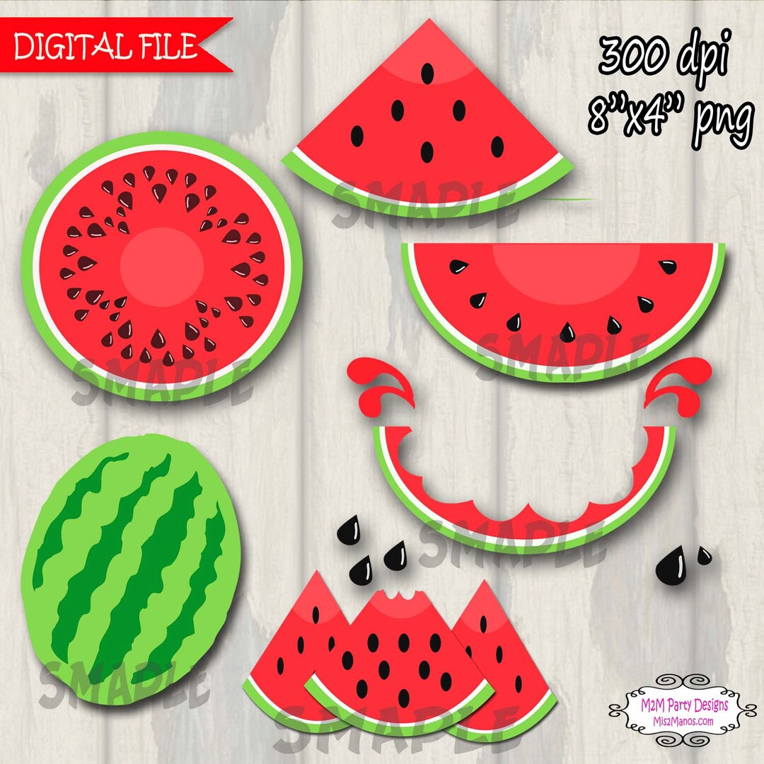 Watermelon Clipart, Digital Red Watermelon Clip Art, Summer Time ...