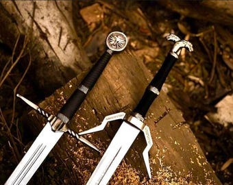 Handmade Witcher 3 Sword Master Sword OF Geralt Of Rivia Feline Steel Silver sword Personalized Birthday gift for boyfriend Christmas Gift
