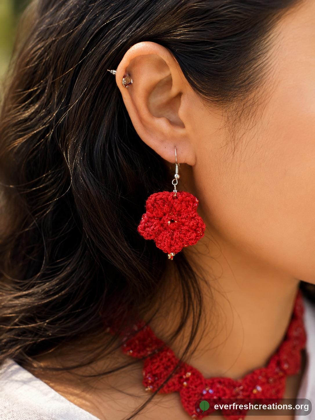 Luxury Ethnic Glitter Necklace and Earrings Set | Ethnic Rose Jewelry for Her