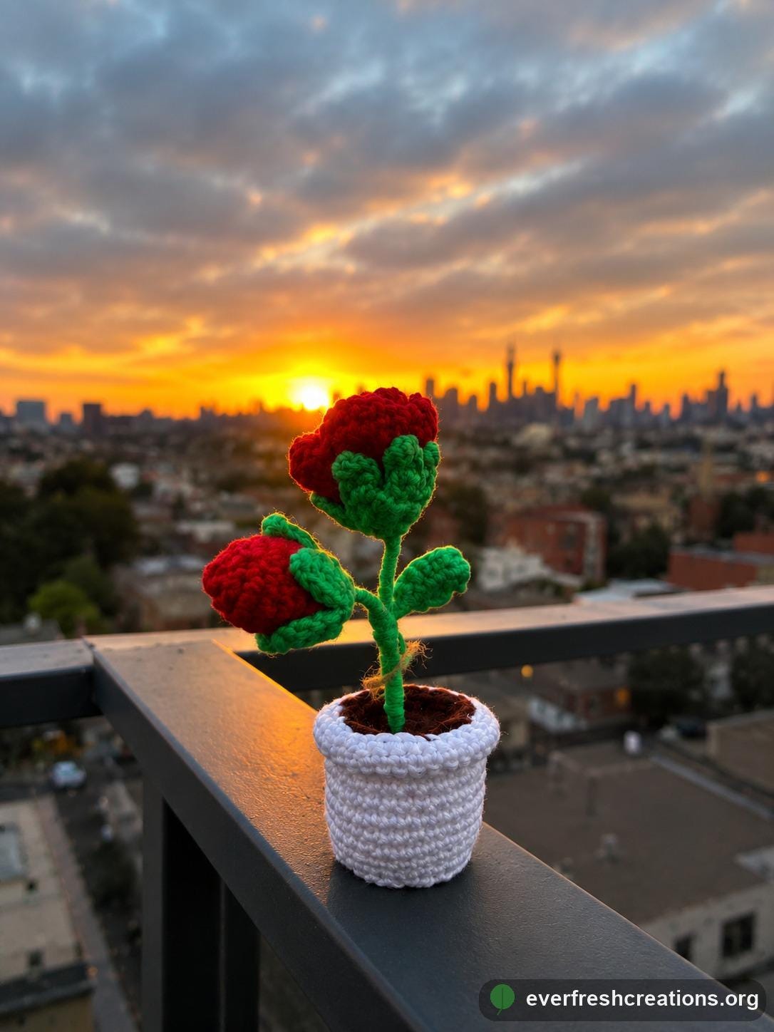 Everlasting Flower in Pot | Rose, Sunflower or Tulip | Everlasting No-Water Plant Gift | Handmade Decor