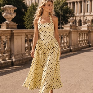 gold dotted dress Womens Yellow Polka Dot Polka dots