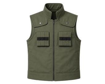 Olive Green Naruto Jonin Vest, Cotton Ninja Tactical Cosplay Waistcoat