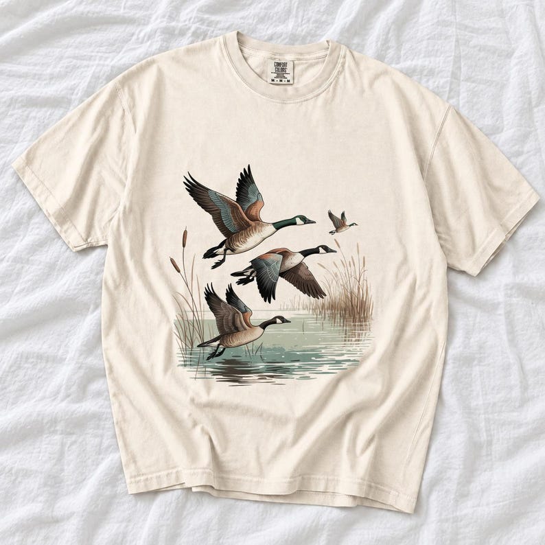 Comfort Colors Canada Goose Shirt, Retro Wild Geese Tee, Geese Pond Winter T-shirt, Waterfowl Hunting Shirt Gift, Goose Lover Tee