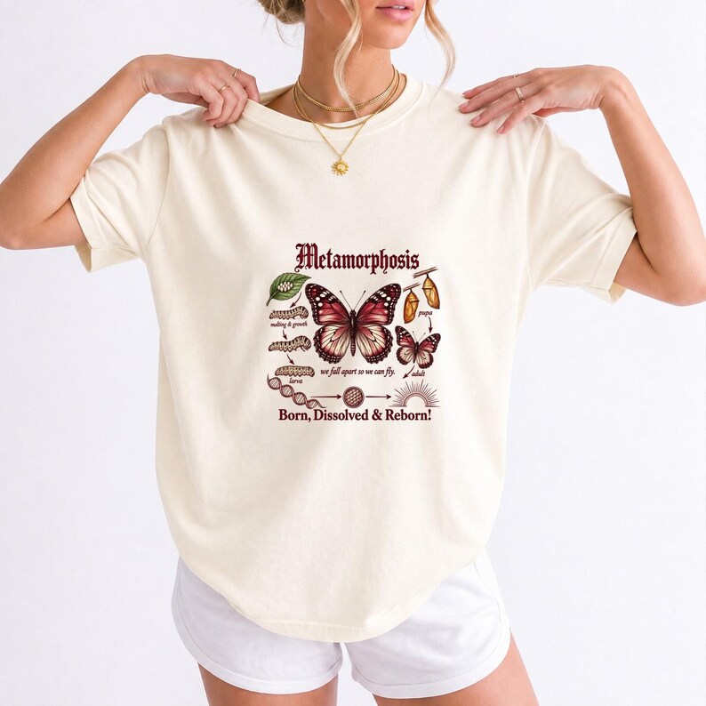 Gothic Metamorphosis Butterfly Comfort Colors Shirt product mockup, image 12