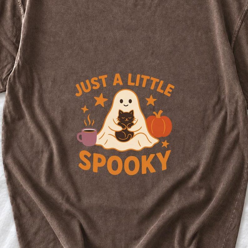 Just a Little Spooky Ghost Cat Shirt by AeroBeloved