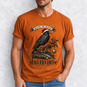 Ворон-гравюра с остролистом «Quoth the Raven: Ho Ho Ho»