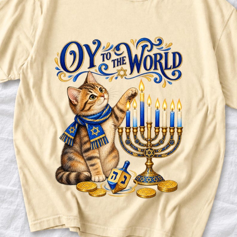 Кот и менора «Oy to the World»