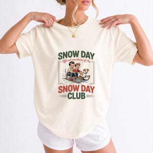 Comfort Colors Retro Snow Day Shirt, Snow Day Club Sled Tee, Retro Winter Sledding T-shirt, Christmas Snow Day Shirt, Winter Kids Sled Tee
