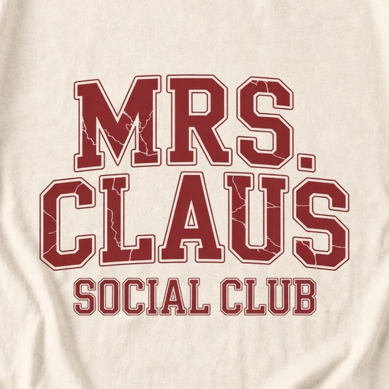 Comfort Colors Mrs Claus Social Club Shirt, Mrs Claus Varsity Tee, Christmas Social Club T-shirt, Funny Mrs Santa Shirt Women, Mrs Claus Tee
