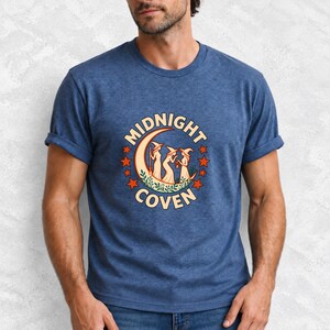 Midnight Coven Witch Shirt, Comfort Colors 1717 Crescent Moon Halloween Tee product mockup, image 16