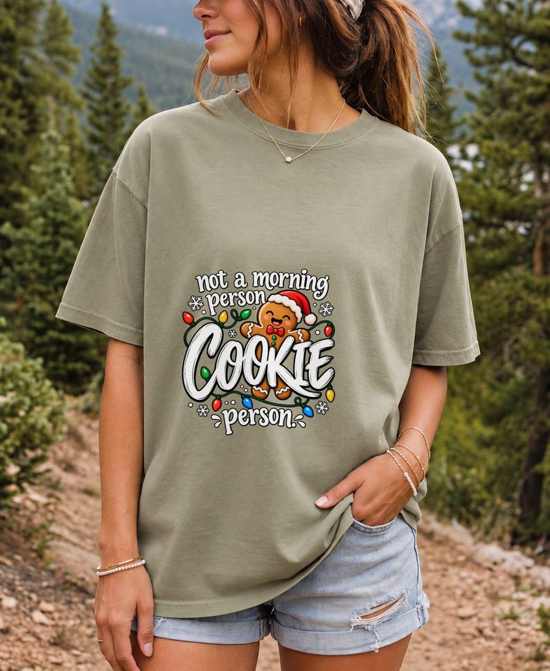 Comfort Colors Funny Christmas Cookie Shirt, Not A Morning Person Tee, Gingerbread Cookie T-shirt, Christmas Baking Shirt Women, Cookie Tee