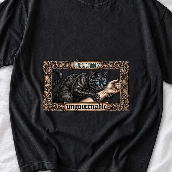 Become Ungovernable Black Cat Shirt by AeroBeloved