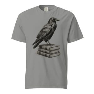 Raven Shirt, Edgar Allan Poe Raven Tee, Comfort Colors Raven Book Lover T-shirt, Nevermore Crow Shirt, Gothic Raven Tee image 1