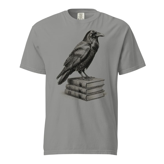 Raven on Books Shirt by AeroBeloved