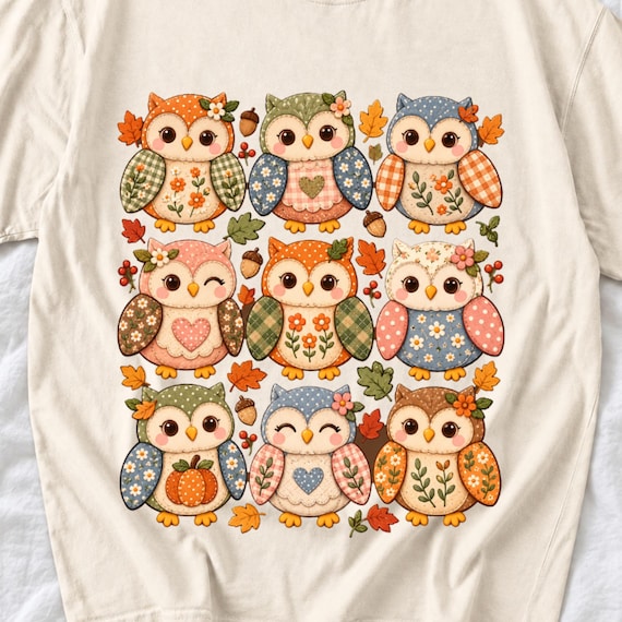 Cute Patchwork Owl Shirt by AeroBeloved