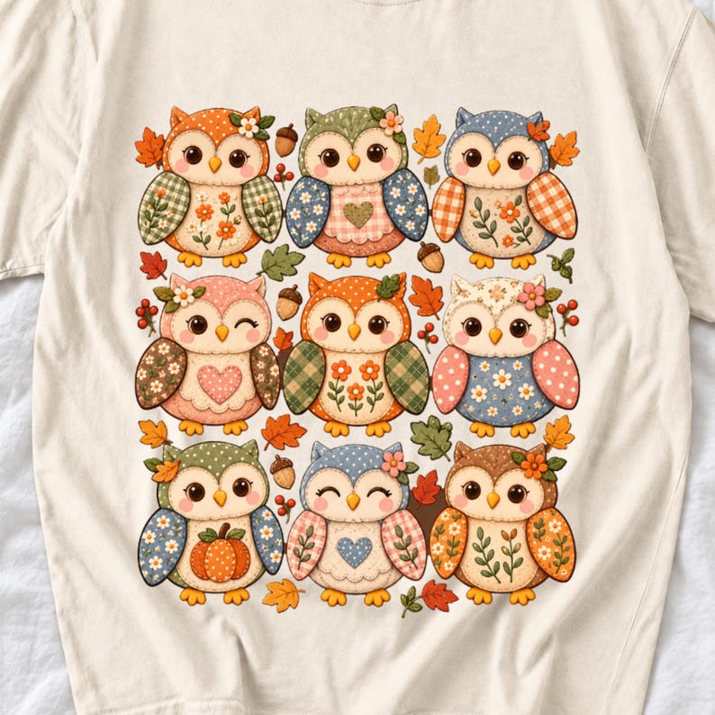Cute Patchwork Owl Shirt by AeroBeloved