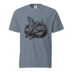 Luna Moth Shirt, Dark Academia Moth Tee, Comfort Colors Moth Lover T-shirt, Cottagecore Luna Moth Shirt image 2
