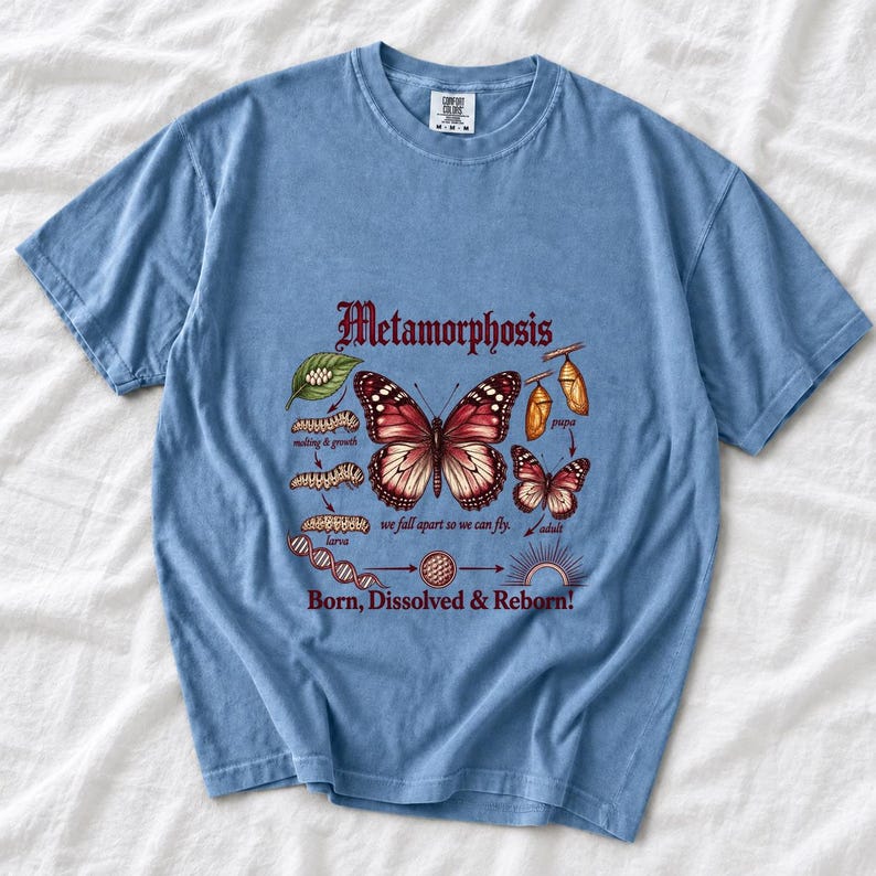 Gothic Metamorphosis Butterfly Comfort Colors Shirt product mockup, image 6