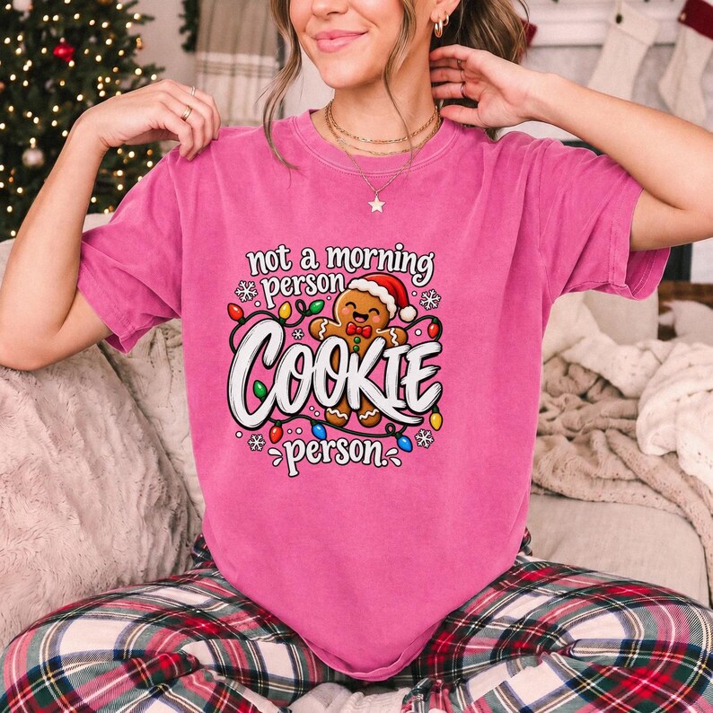 Comfort Colors Funny Christmas Cookie Shirt, Not A Morning Person Tee, Gingerbread Cookie T-shirt, Christmas Baking Shirt Women, Cookie Tee