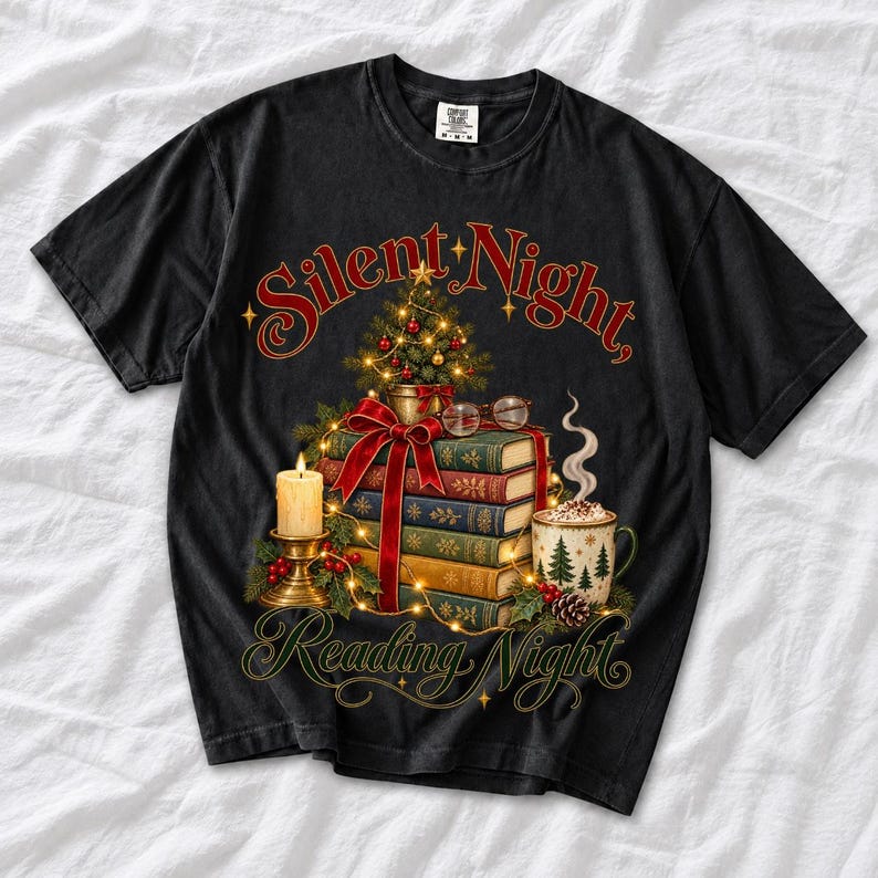 Стопка рождественских книг «Silent Night, Reading Night»