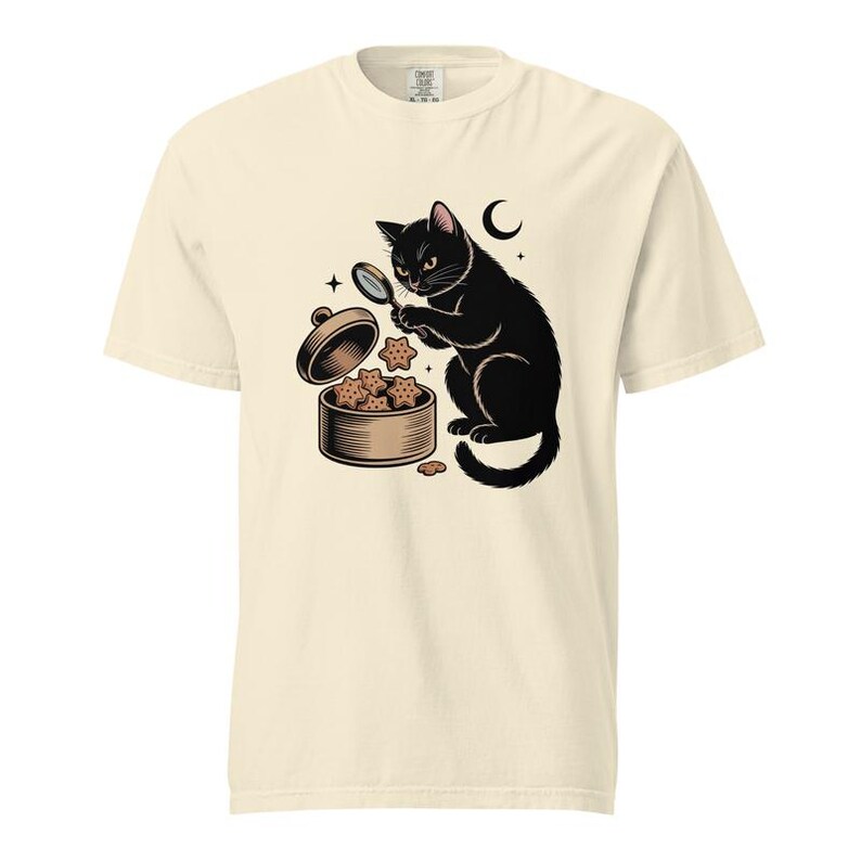 Funny Black Cat Shirt, Biscuit Inspector Cat Tee, Comfort Colors Kitchen Cat T-shirt, Baking Cat Mom Shirt image 5