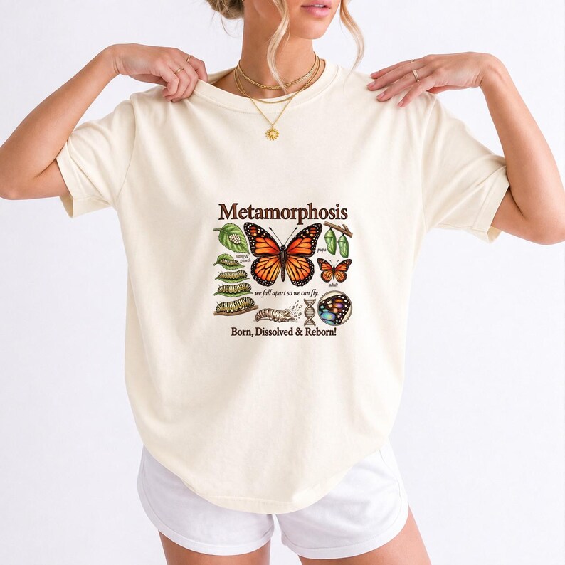 Metamorphosis Monarch Butterfly Comfort Colors Shirt product mockup, image 11