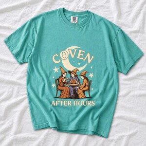 Coven After Hours Witch Shirt, Comfort Colors 1717 Halloween Tea Party Tee product mockup, image 7